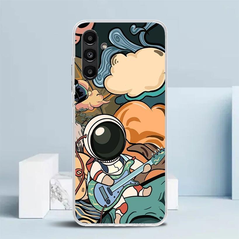 Cartoon Planet Astronaut Star Rocket Phone Case For Samsung Galaxy A17 A37 A57 A16 A15 A14 A13 A56 A55 A54 A53 A36 A35 A34 A33 A