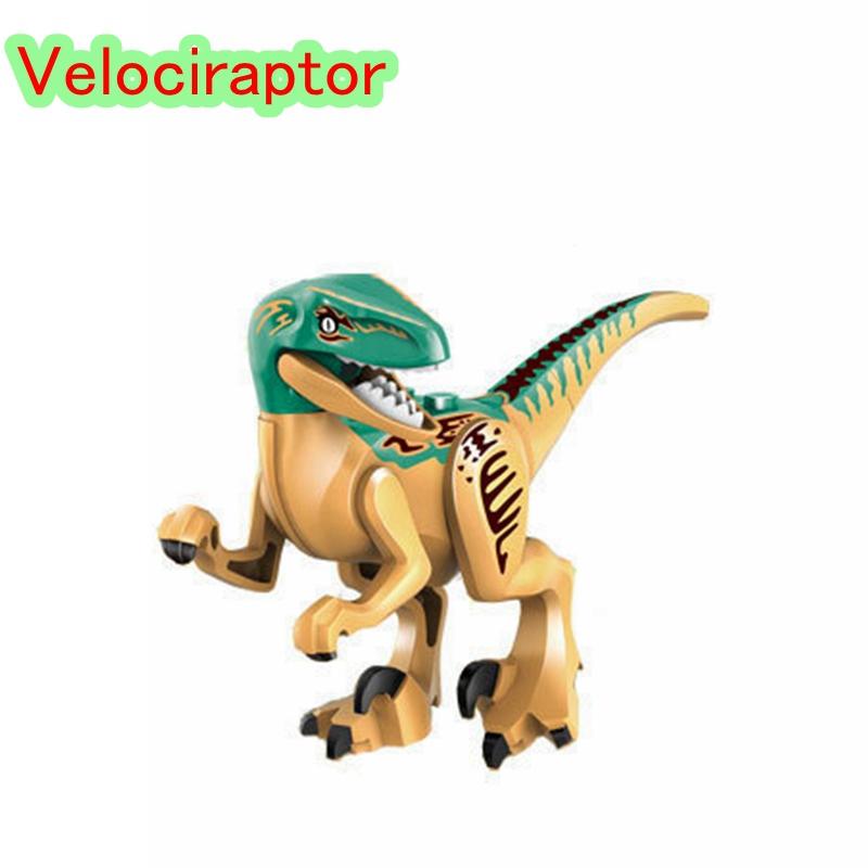 Sperrblöcke Jurassic Dinosaurier Tyrannosaurus Rex Wyvern Velociraptor Stegosaurus Bausteine ​​Spielzeug für Kinder Dinosaurier