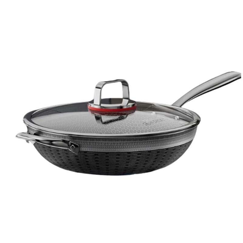 KSISE 28cm 316 Stainless Steel Non-stick Wok