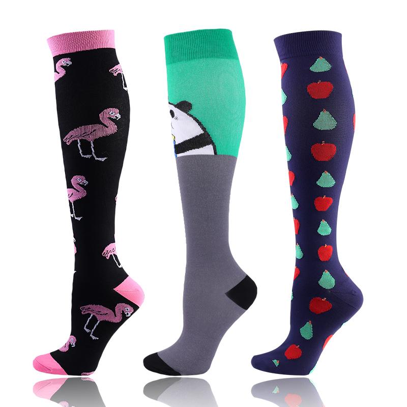 58 stylů 3 páry/balení Kompresní podkolenky 30 mmHg Ženy Muži Sportovní podkolenky Edém Cukrovka Křečové žíly Běžecké podkolenky