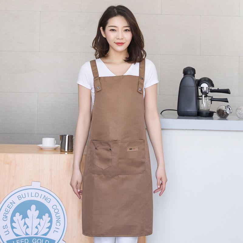 Unisex Logo Printing Apron for Nail Art & Milk Tea Shops - Ideal Kitchen Smock for Men & Women