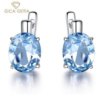 New Jewelry S925 Sterling Silver Oval Personalized Classic Stud Earrings For Women Fine High Grade Jewelry Gift To Graduation