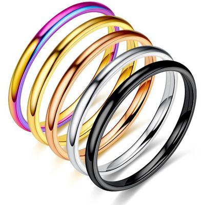 Glatter Edelstahl-Paarring, schlichter glänzender Fingerring, Ehering, für Männer und Frauen, Party, modische Ringe, Schmuck, Geschenk