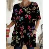 Women's Summer Short Sleeved T-shirt, 3D Printed Pocket T-shirt, Casual Plus Size T-shirt