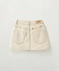 Seteo (W) Contrast Denim Mini Skirt Ecru