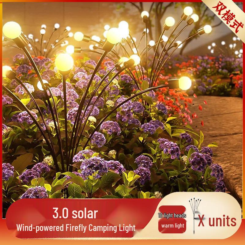 Grenzüberschreitendes LED Solar Glühwürmchen Gartenlicht: Windbetriebene, schwingende Hofdekoration für Festivals.