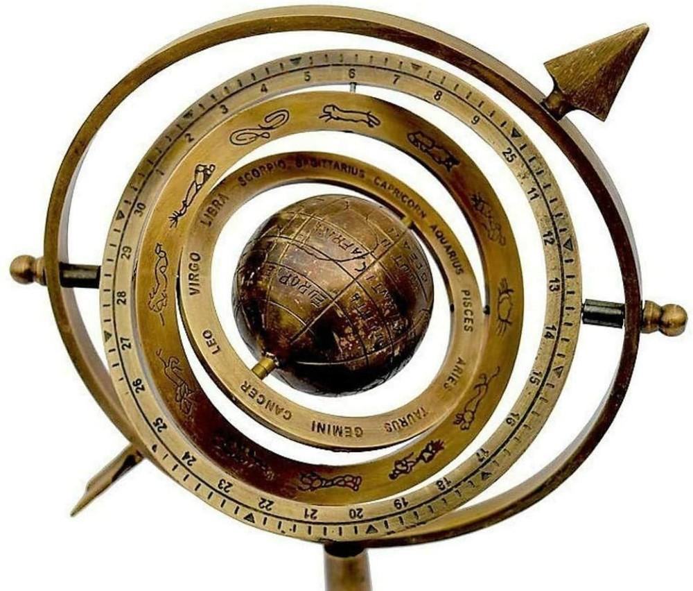 Antiques Era Brass Celestial Armillary Globe Sphere Astrological Globe