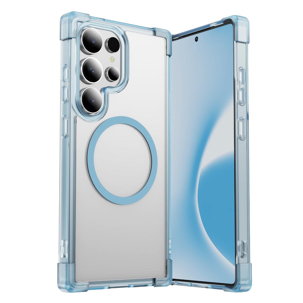 For Samsung Galaxy S24 Ultra Case Compatible with MagSafe Reinforced Corners TPU+Acrylic Back Cover