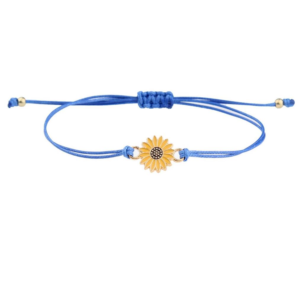 Sonnenblumen-Freundschaftsarmband: Handgefertigt Verstellbar Gänseblümchen Gewebt Wachsgarn