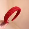 Women Hairband Retro Fabric Covered Soft Elasticn Anti-slip Head Decoration Hair Organization New Year Festive Hair Hoop Hair Accessories