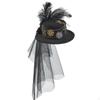 Liten Steampunk Topphatt | gjennomsiktig Svart Nettslør, med for Kostymefester