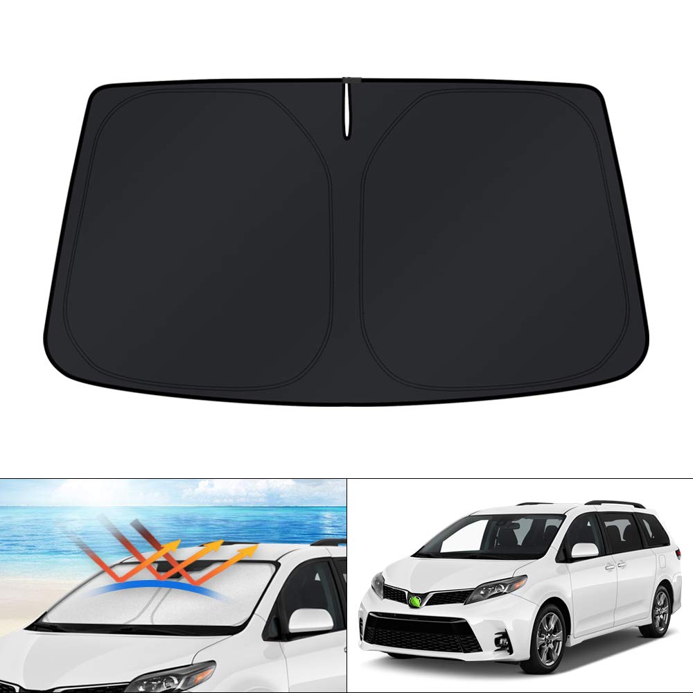 

KUST Windshield Sunshade for Toyota Sienna Custom Fit Foldable Sun Blocks UV Keeps Your Car Cool 2011-2020 Accessories, Sunshade, Protector, Rays,
