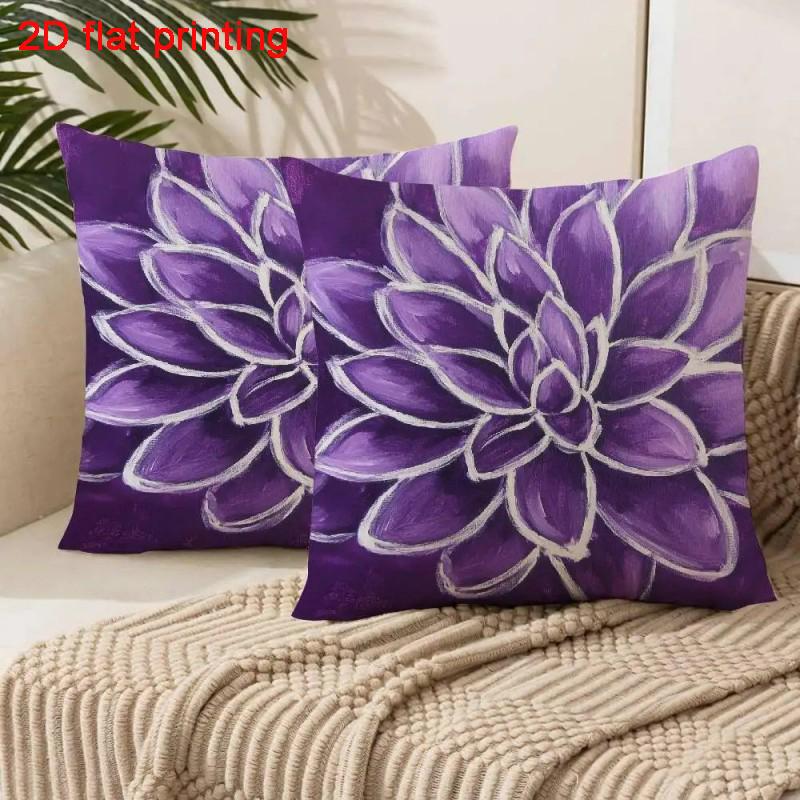 Home Decor Floral Pattern Purple Pillow Covers for Home Pattern Cushion Cover Suitable for Sofa Bedroom Car Pillow Covers фиолетовый 10930₽