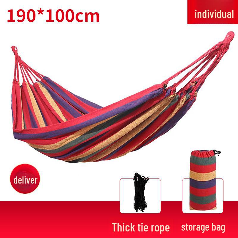Anti-Rollover Double Canvas Hammock: Versatile for Indoor & Outdoor Use