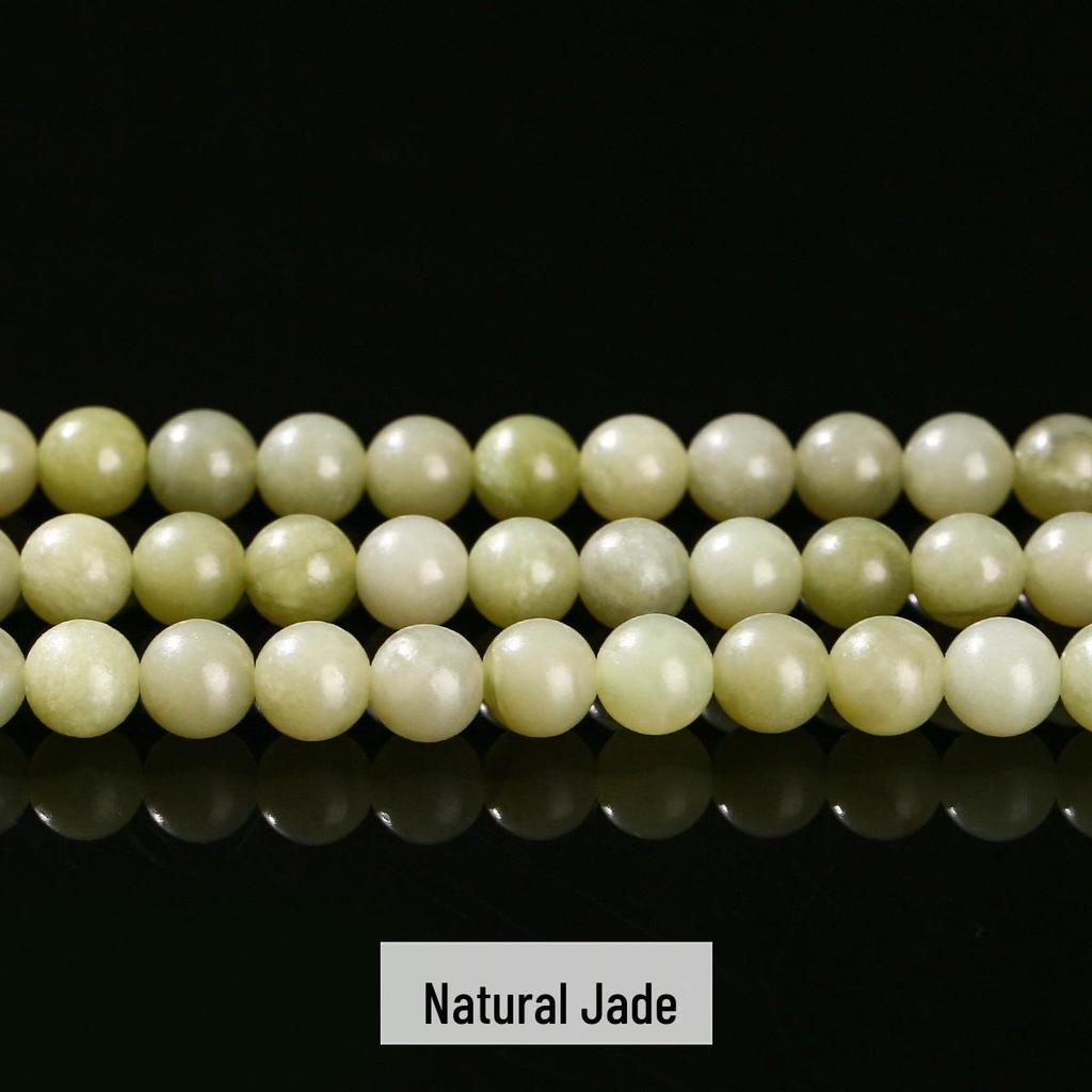 Jing Suo Naturalne Zielone Jadeitowe Okrągłe Koraliki do Tworzenia Biżuterii i Bransoletek DIY