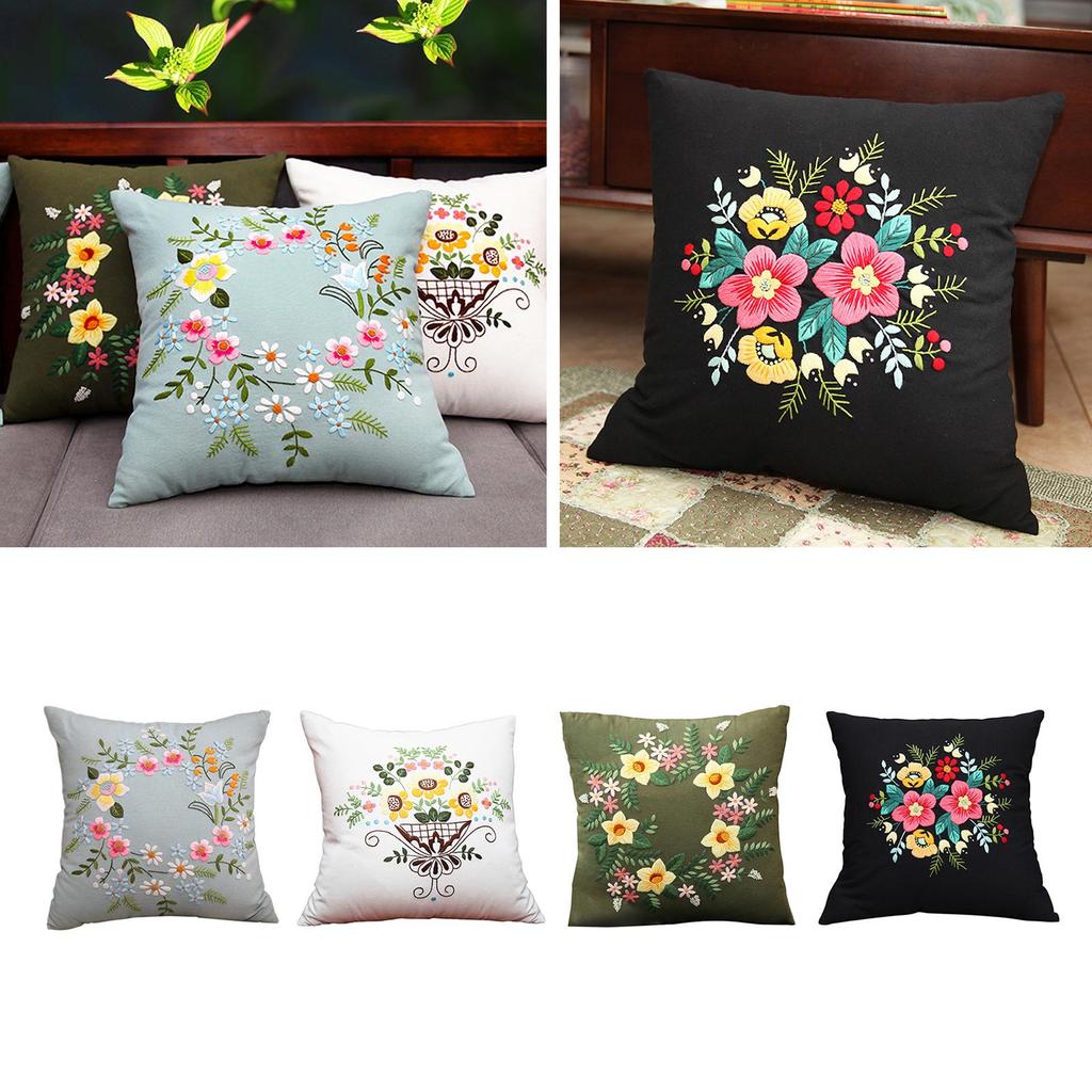 DIY Embroidery Pillow Covers Kit Home Decor Pillow Case Kit Cross Stitch Kits for Sewing Supplies Wedding Sofa Kids Decorative