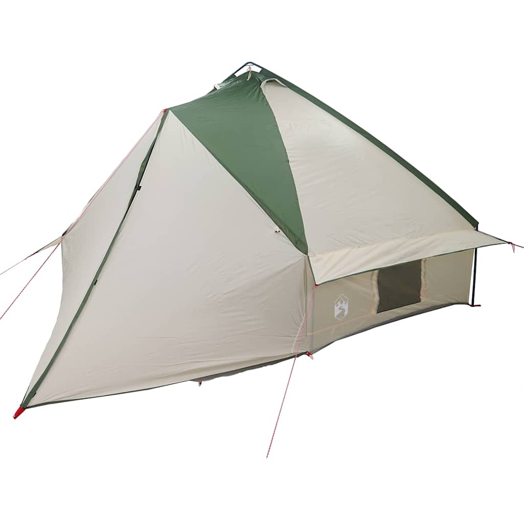 Teepee Tent for 10 Persons Green and White 567 x 470 x 242 cm