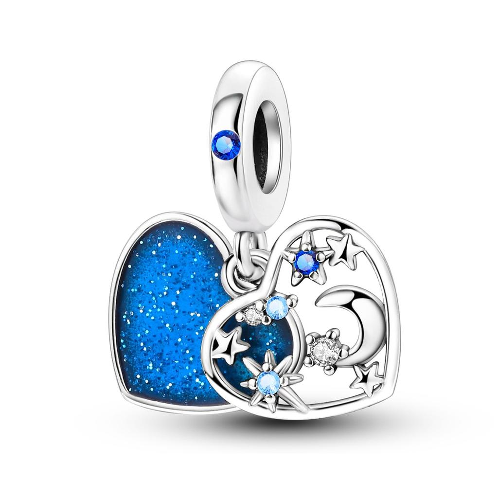 Copper Cat Charms Beads Moon Flower Love Heart Pendant Fit Original Pandora Bracelet Diy Women Jewelry Marking