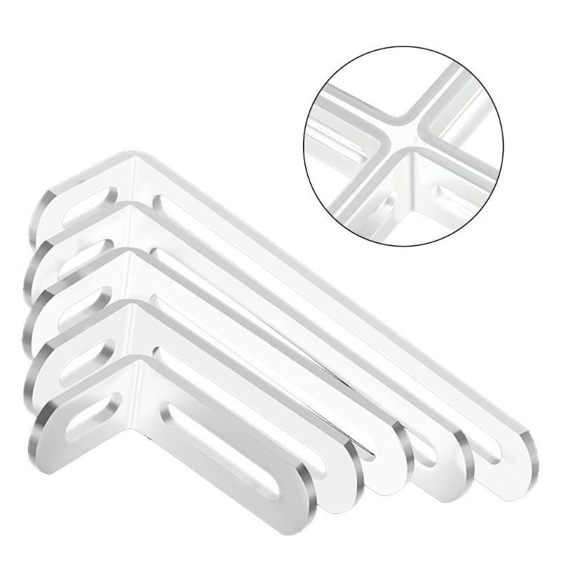 Iron Corner Brackets Set With Double Grooves Wall Mounting Brackets for Secure Wall Mounting and Home Improvement