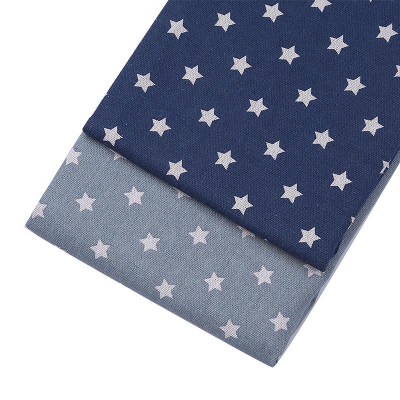Tessuto in Cotone Estivo con Stampa a Stelle per Pantaloni e Camicie per Giovani