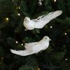Realistic Simulated White Bird Pendant Artificial Christmas Tree Decoration  Holiday Festival Decor