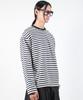 Deumakeu M Stripe Loose-Fit Long Sleeve Tee - Dark Navy