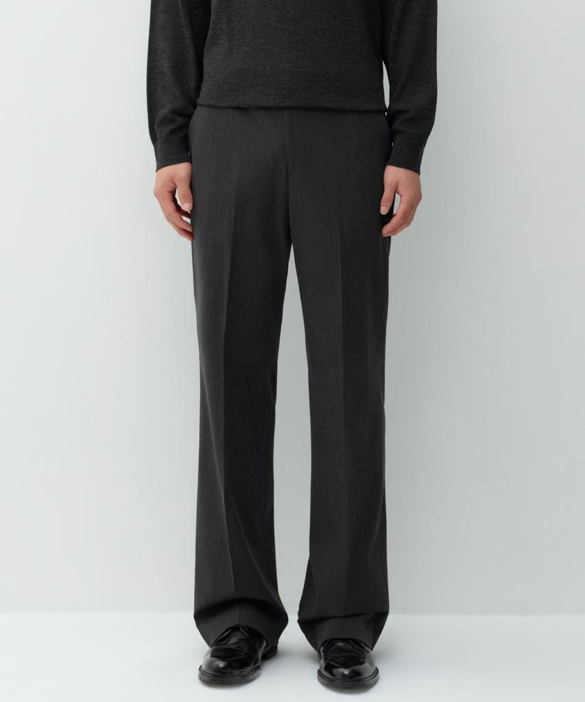 Musinsa Standard New Wide Hidden Banding Slacks [Charcoal Gray]
