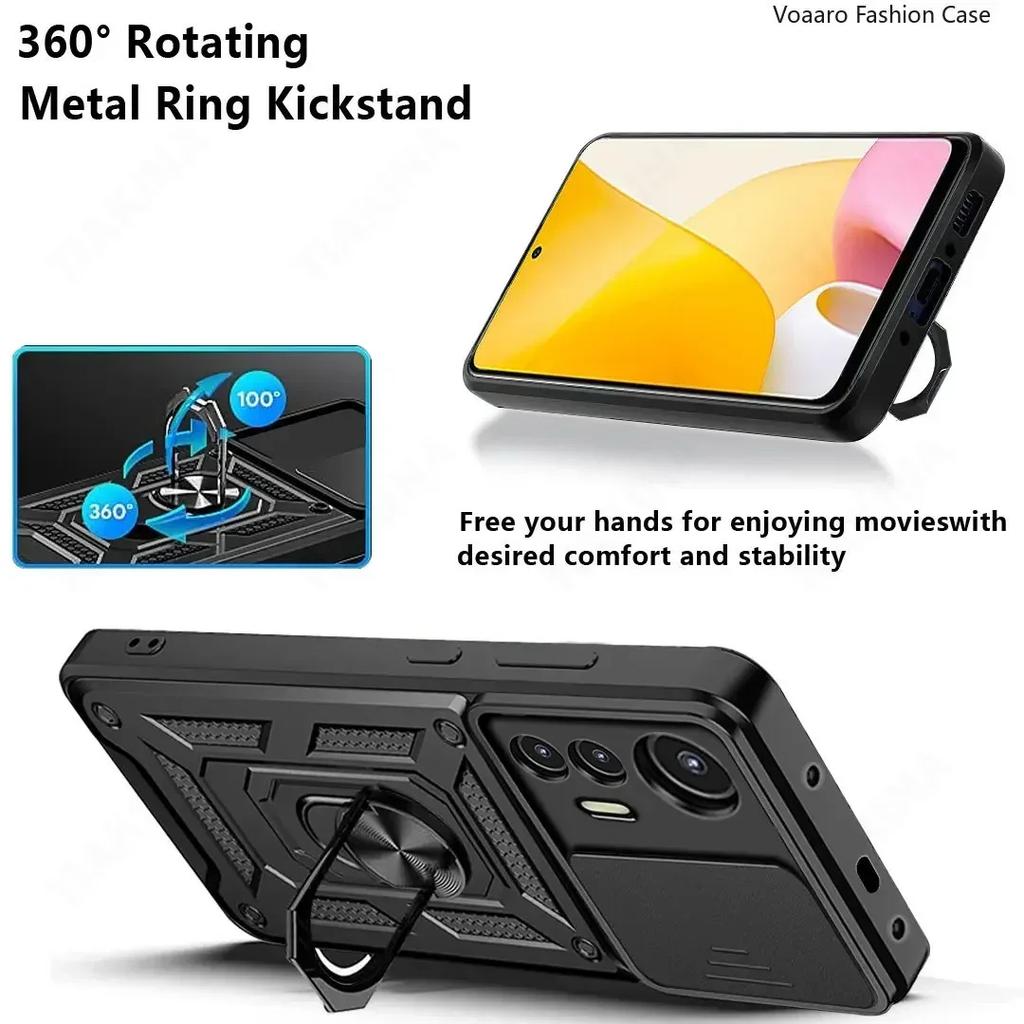 Shockproof Armor Case For Xiaomi Redmi Note12S 4G Car Holder Phone Cover For Redmi Note12 4G 5G Camera Lens Protection Fundas