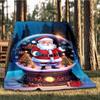 1pc Snow Globe Santa Claus Outdoor Flannel Blanket Soft All Season Polyester Throw , Perfect for Picnics & Travel , Picnic Accessory