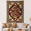 Floral Pattern Tapestry with Red Background Patterned Tapestry Home Decor, Suitable for Bedroom and Living Room, Gift