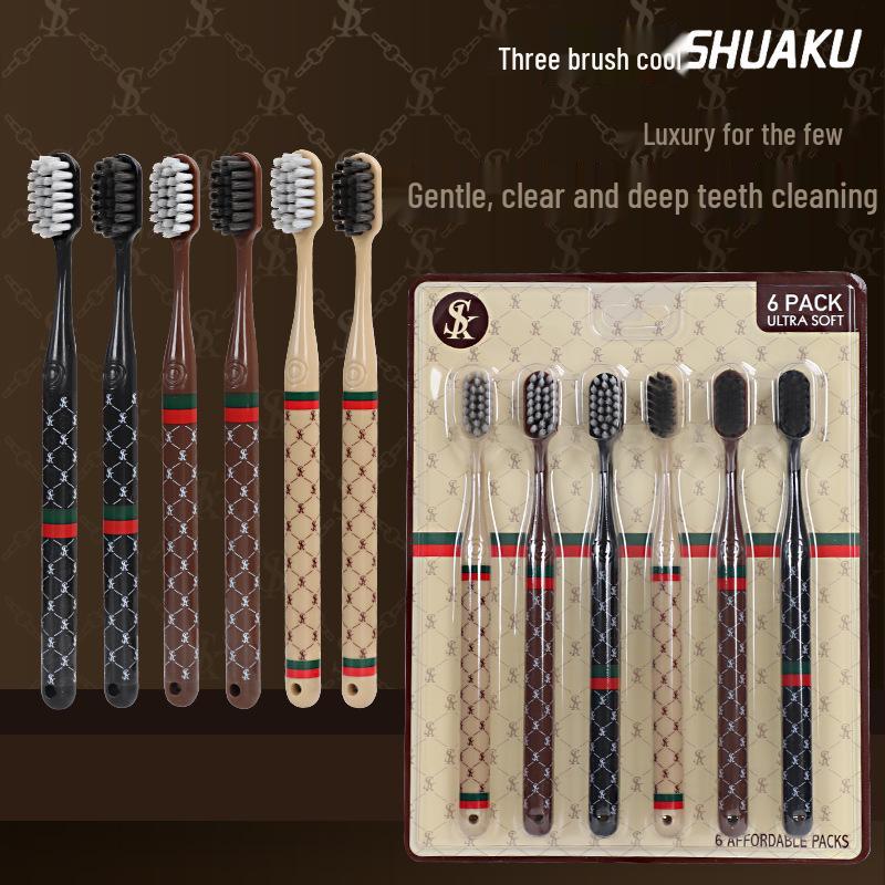 

Премиальная зубная щетка с широкой головкой и мягкой щетиной для взрослых - Унисекс, ультратонкая щетина