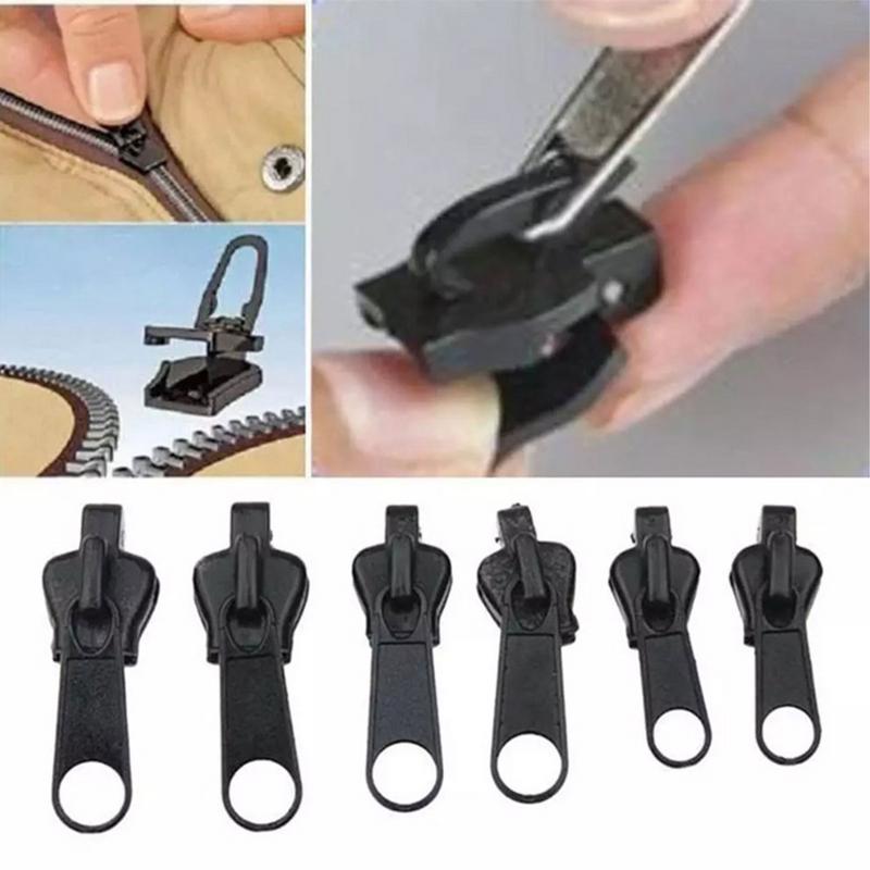 6pcs Instant Zipper Universal Instant Fix Repair Kit Replacement Zip Slider Teeth Multifunctional Clothing Replacement Zipper