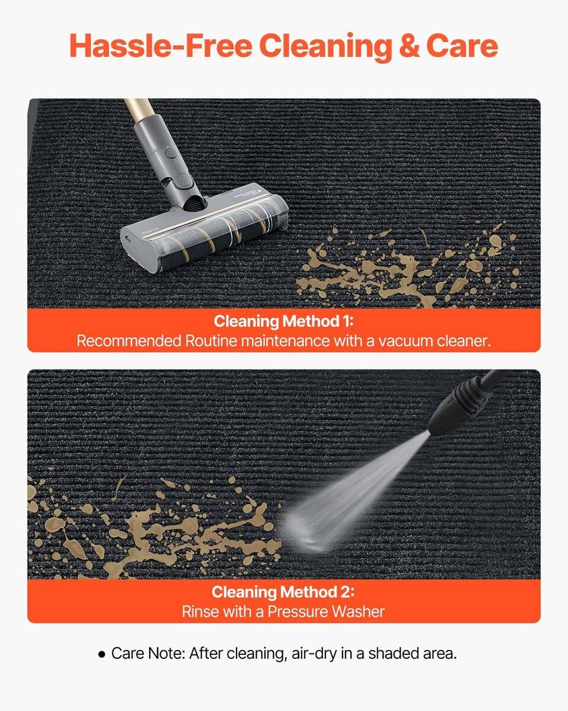 Front Door Mat, 3048 x 914 mm Commercial Floor Mat for Indoor and Outdoor, Stylish Striped Industrial Carpet with PVC Backing, Heavy Duty Washable