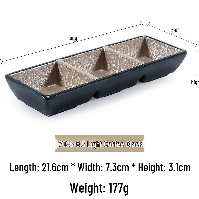Japanese Melamine Hot Pot Sauce Dish with Two or Three Compartments for Seasoning and Snacks