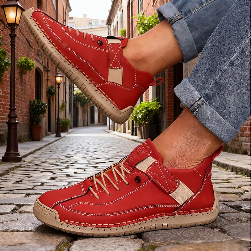Men's Boots Mid Top for Spring British Style Retro Anti Slip Loafers Soft Soled Handmade Leather Casual Flat Men Nude Boots