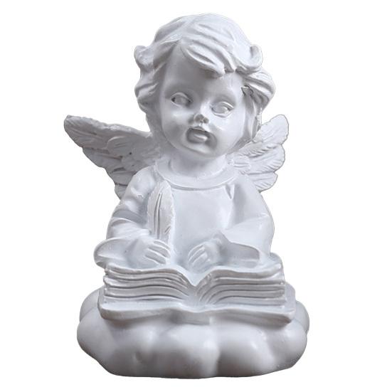 Estatua de Ángel de la Guarda Resina Figura de Ángel Pequeño Recuerdo Curación Simpatía Regalo para Estante Hogar Sala de Estar Escritorio Oficina Decoración