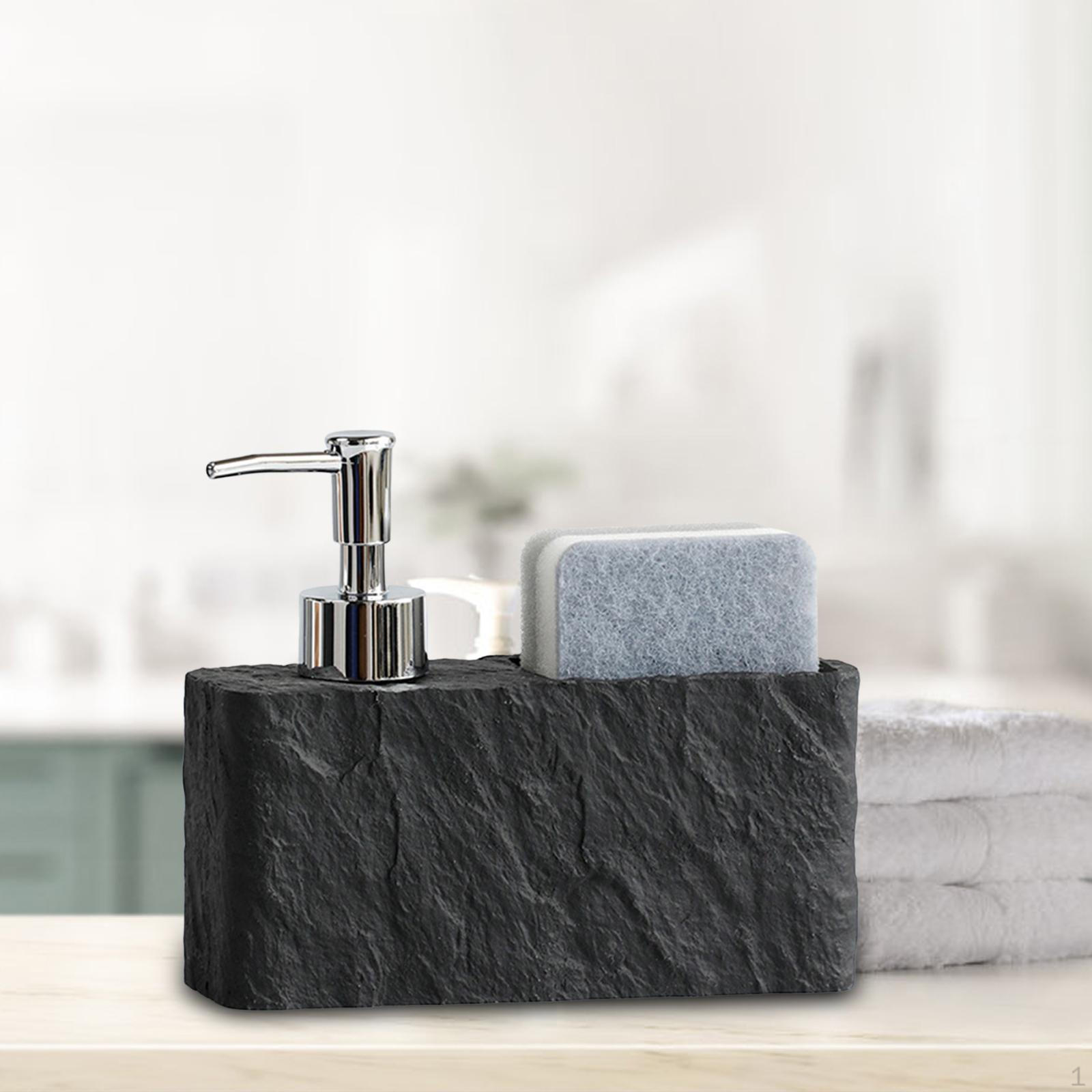 

Дозатор для мыла и держатель губки 2 в 1. Контейнер для чистящей жидкости. Компактная современная кухня.