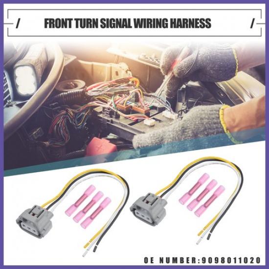 2 Set Front Turn Signal Wiring Harness Connector Plug Fit For Toyota 1997-2004