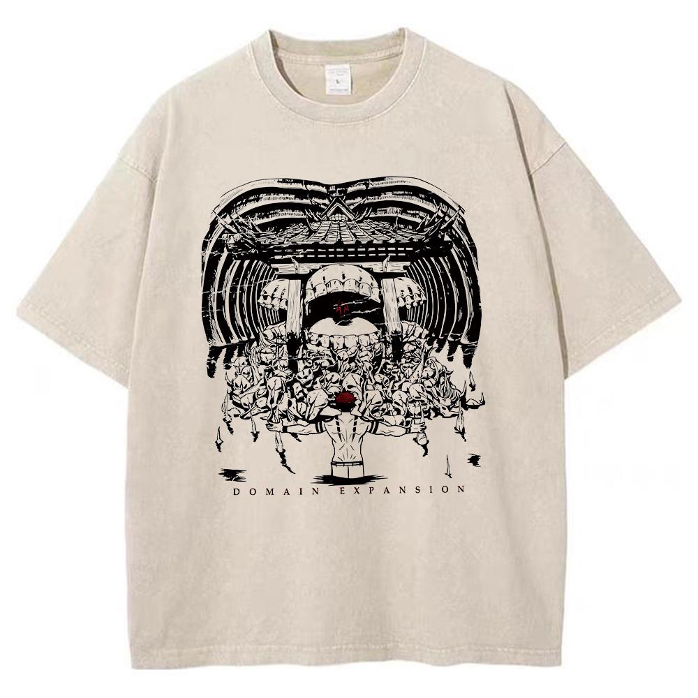 Anime Jujutsu Kaisen Fushiguro Toji Printed T Shirt Men Women Manga Tshirts Washed Cotton T-shirt Harajuku Unisex Oversized Tee