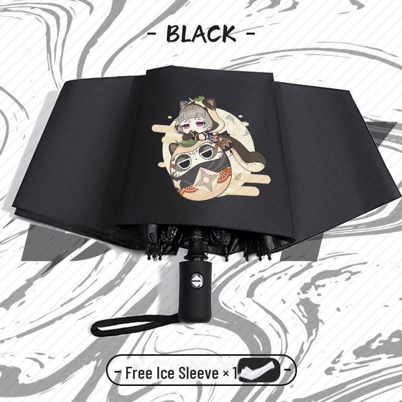 Genshin Impact Automatický skládací deštník s UV ochranou pro žáky základních škol - Odolný proti větru, pro slunečné i deštivé počasí