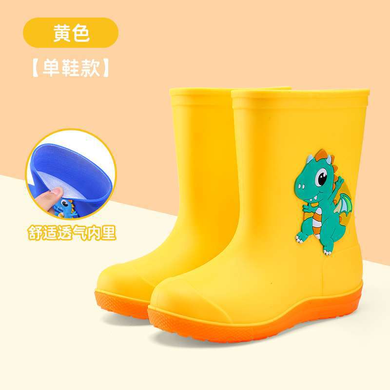 Big Children Rain Boots Boys Girls Baby Children Rain Shoes Non-slip Waterproof Children Cartoon Velvet Student Water Shoes Cute