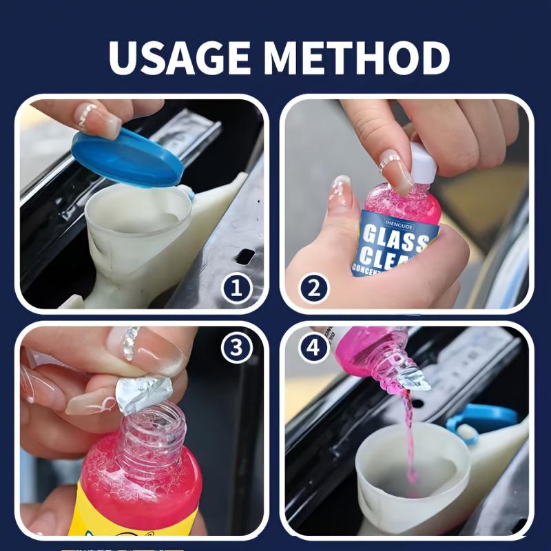 Concentrated Car Glass Coating Waterproof Windshield Wiper Fluid, Keeps Surfaces Smooth, Rainproof, and Anti-Fog Without Streaks,