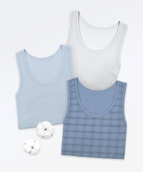 [James Dean] Patterned Sleeveless Cotton Undershirt 3-Pack [Shipped from Korea] 100% Authentic