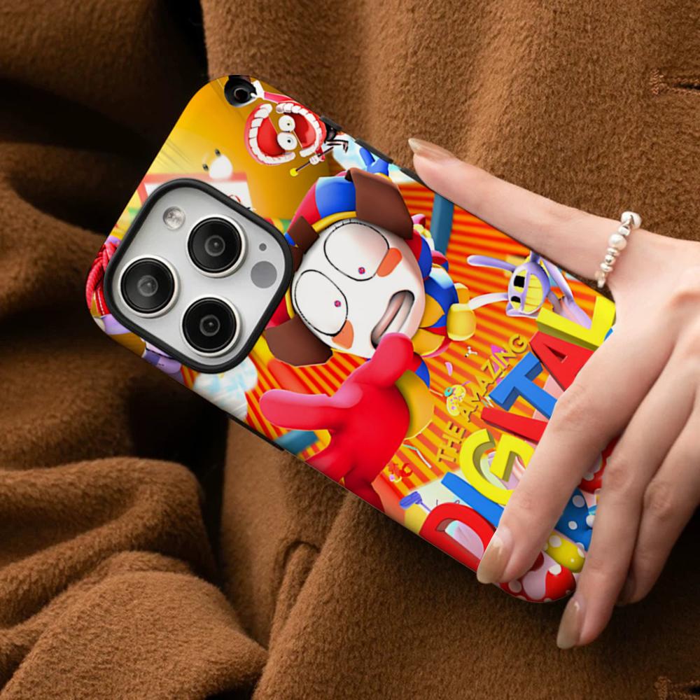 Die Erstaunliche Digitale Zirkus Handyhülle Für IPhone 16 15 14 13 12 11 Pro Max Plus Samsung S24 S23 Ultra Glänzende HD Harte PC Hülle