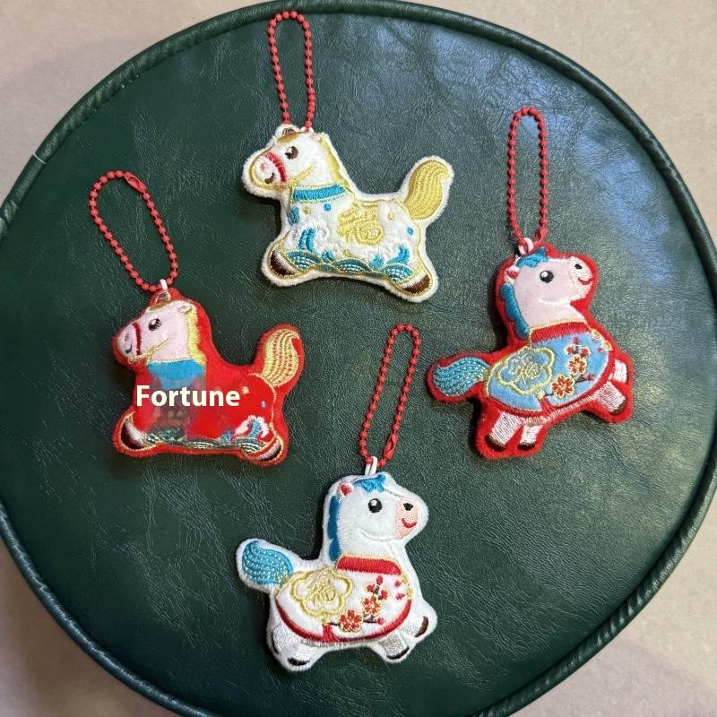 Year Of The Horse  Year Festive Doll Ornament Chinese Style Pony Zodiac Ornament Schoolbag Pendant Keychain