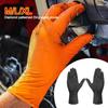 10pcs with Diamond Textured Disposable Gloves Orange Black Safety Gloves Industrial Use