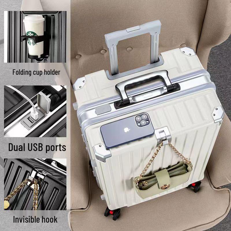 Large Capacity Silent Trolley Case with Combination Lock - Explosion-Proof Carry-On for College Students and Travel