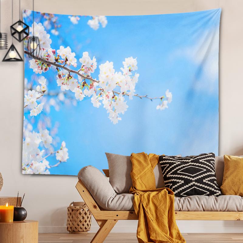 Home Decoration Printing Tapestry Beautiful Cherry Blossom Series Printing Tapestry Home Decoration Holiday Decorations