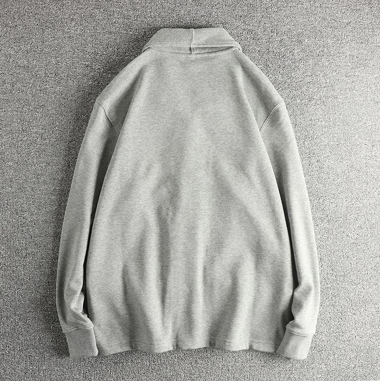 Men's Velvet Embroidered Mandarin Collar Hoodie Jacket - Heavyweight, Warm, High Street Style