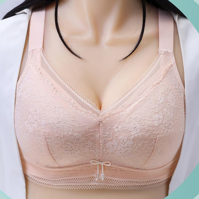 Lingerie Women's Thin Full-cup Large-sized Bra Without Underwire Strapless and Adjustable Bra Push Up Bra